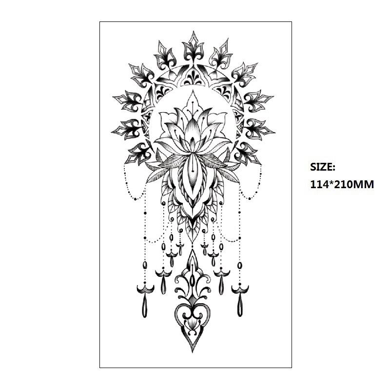 Bohemian Geometric Shape Water Transfer Small Full Arm Back Sexy Simulation Tattoo Sticker
