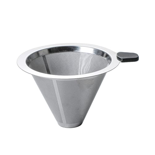 Reusable Stainless Steel Pour-Over Filter for Coffee Dripper | Paperless Filter Coffee Maker, Double-Layer Fine Mesh Coffee Strainer for Richer Coffee