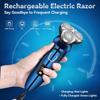 Elektrischer Rasierer für Männer, Wiederaufladbarer Elektrorasierer, Wasserdichter Nass-Trocken-Rasierer, Kabelloser Rasierer (blau)