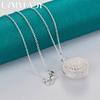 URMYLADY 925 Sterling Silver Hollow Round 40-75cm Pendant Necklace For Women Fashion Jewelry