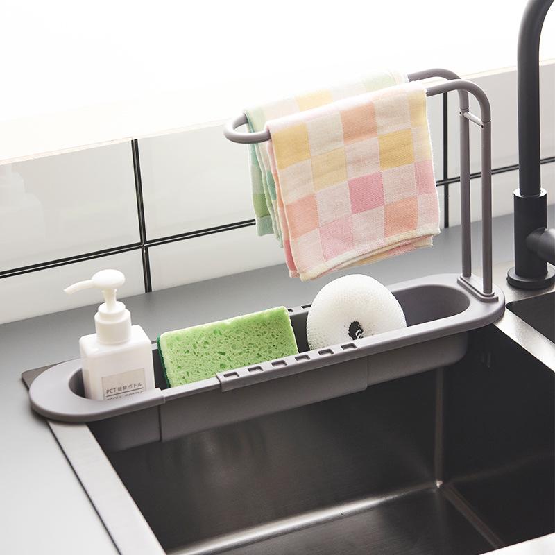 Japanese-Style Towel & Sponge Kitchen Sink Storage Rack