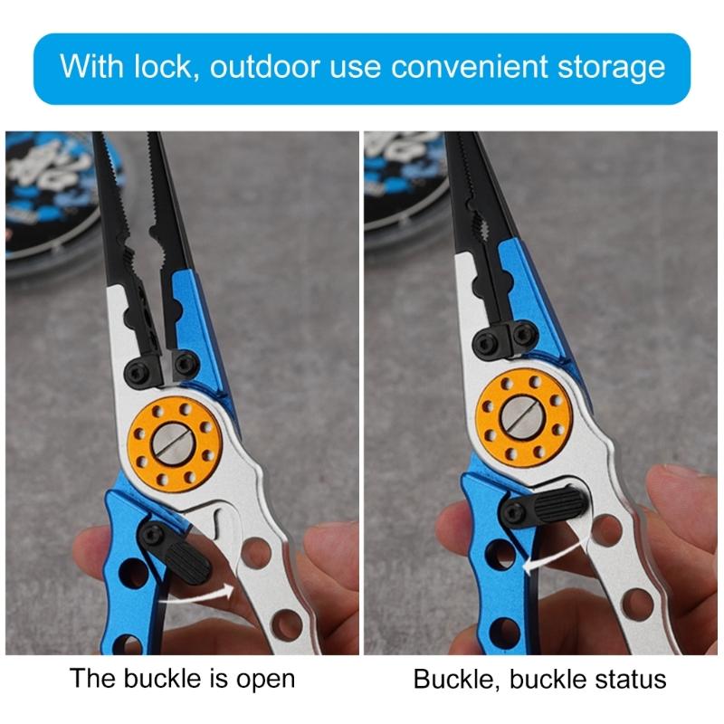 Aluminum Alloy Multifunction Fishing Pliers, Suitable for Anglers Campers Cutting Lines and Hook Removal, Bottle Opening