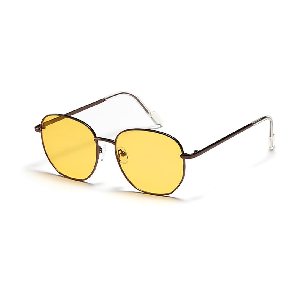Positive Round Glasses Frame Pink Piece Metal Retro Sunglasses Women'S Sunglasses Men'S