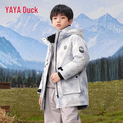 YAYA Unisex Mid-Length Workwear Down Jacket