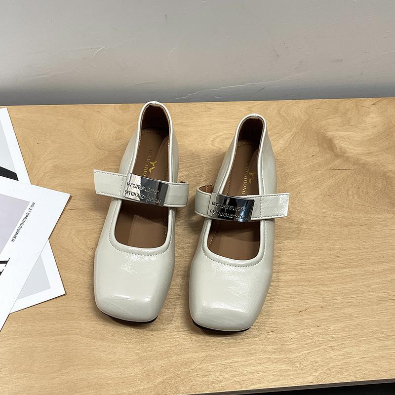 French gentle style leather shoes Mary Jane evening shoes summer word belt heightening soft leather grandma shoes wedge heel single shoes