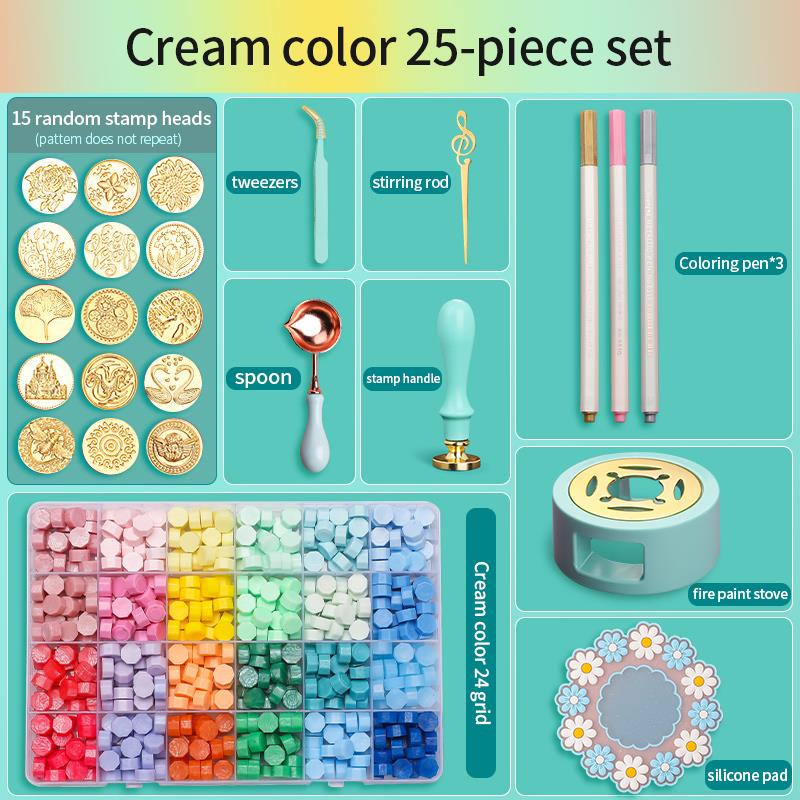 NEW Wax Seal Stamp Set Lacquered Stamp Sealing Wax Kit DIY Craft Supplies Scrapbooking Christmas Wedding Invitation Decoration