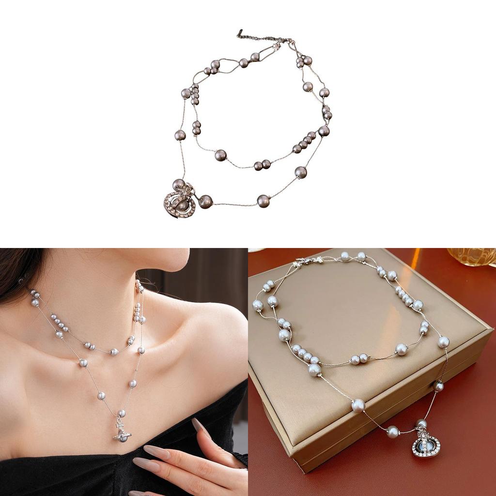 Geometric Pearl Pendant Necklace For Women With Handcrafted Faux Pearl Material And Stylish Appeal