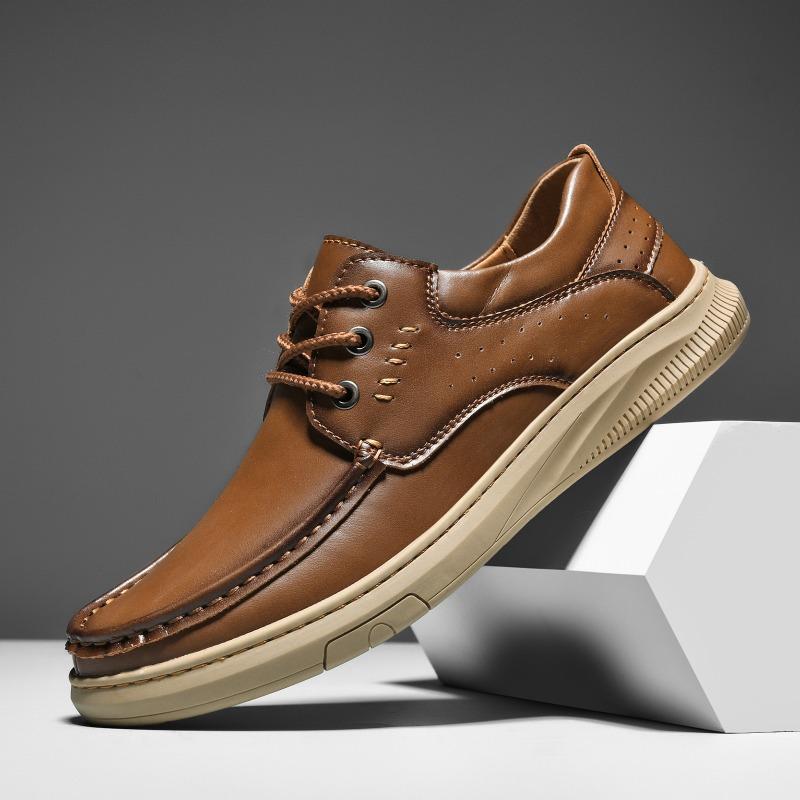 Fashion 2025 Classic Men Leather Work Shoes Spring New Men Comfortable Driving Shoes Luxury Brand Men Soft Casual Shoes Large Size 38-48