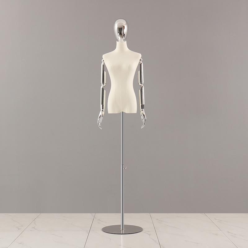 Korean Style Electroplated Female Torso Mannequin for Clothing Display