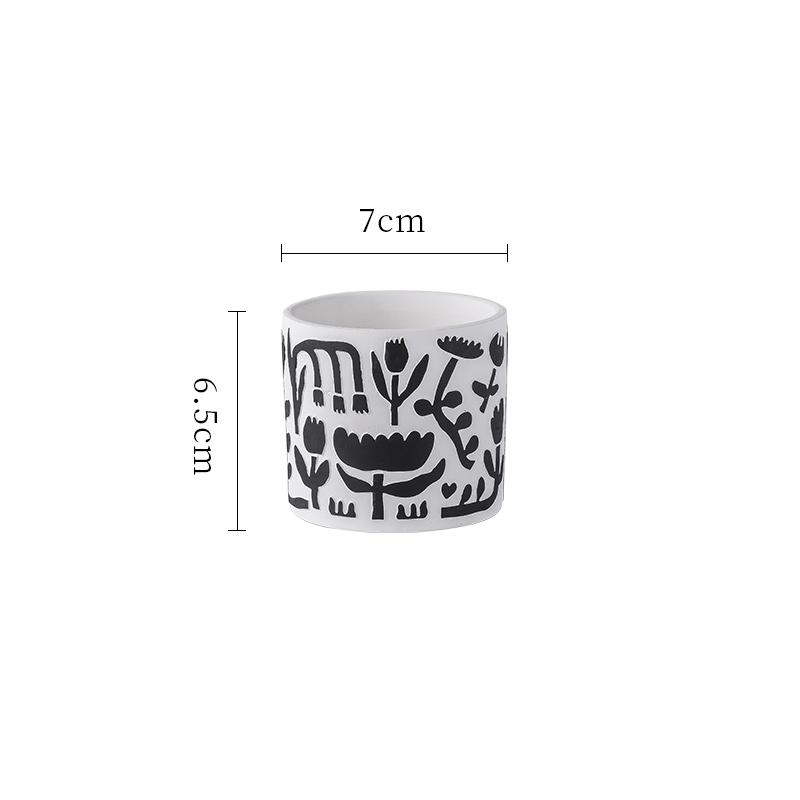 Creative Cylindrical Ceramic Flower Pot Gardening Decoration Succulent Plant Potted Flower Vase Interior Countertop Flower Pot