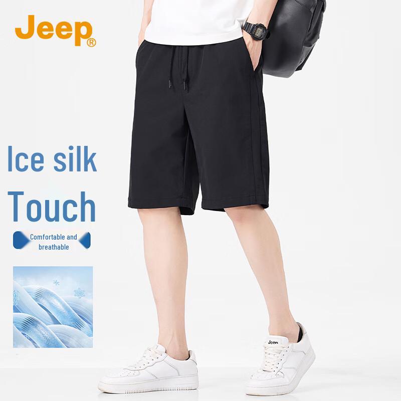 JEEP Men s Ice Silk Casual Knee-Length Shorts L