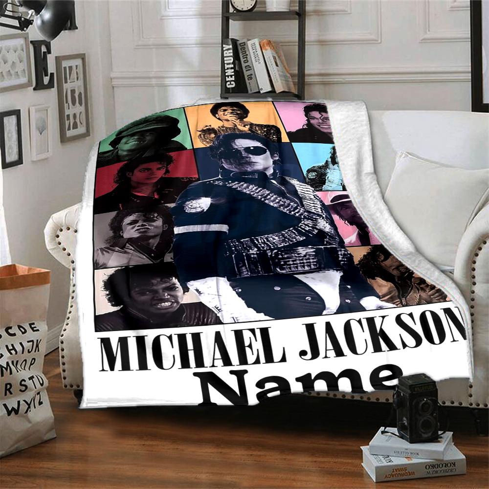 Coperta di flanella personalizzata con il nome "Michael Jackson's Legacy" per comfort super morbido e carino, per viaggi, letto, divano