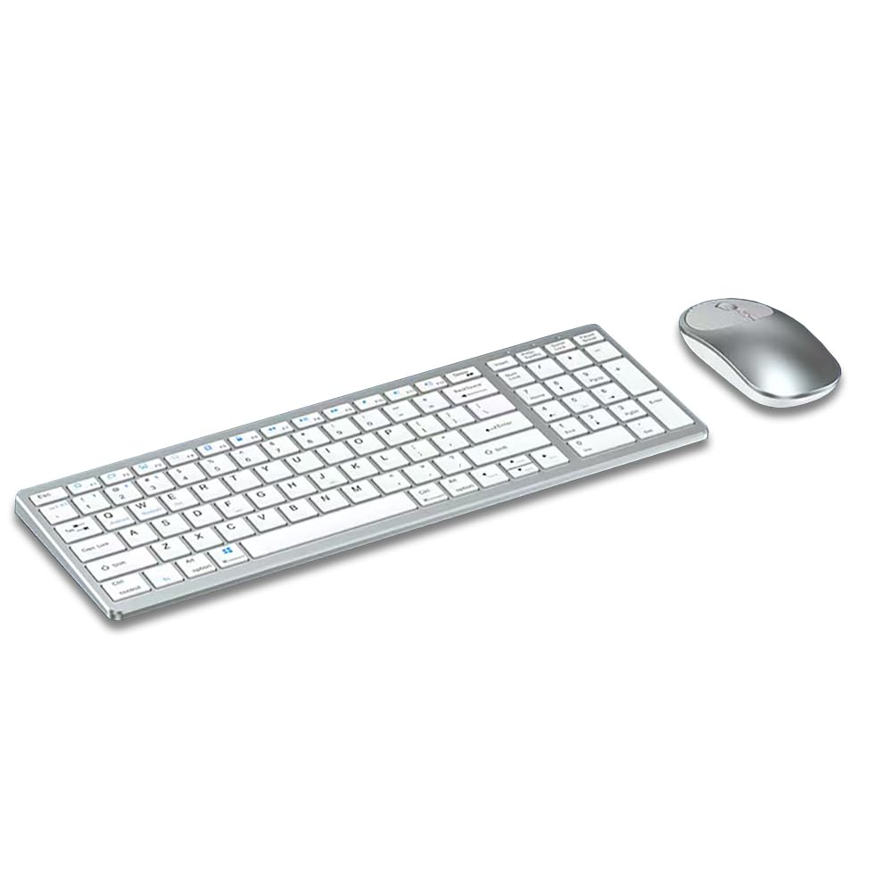 

Bluetooth Wireless keyboard and mouse up to 4 devices numeric keypad full US for wireless [Multi-connection, 2.4GHz & 5.0] set, multi-pairing, сірий колір