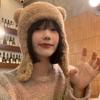 Cute Bear Ears Hat Women's Autumn and Winter Korean Style New Warm Plush Ear Protective Hat Cycling Lei Feng Hat
