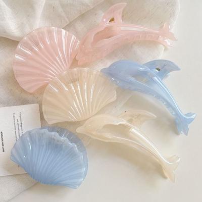 Geléfärg Hårnål Delfinskal Serie Hårklo Elegant Hårklo Klämma Håraccessoarer
