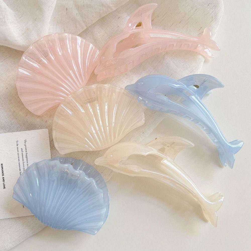 Dolphin Shell Series Hairpin Acetate Back Head Headwear Elegant Hair Claw Clip Hair Accessories