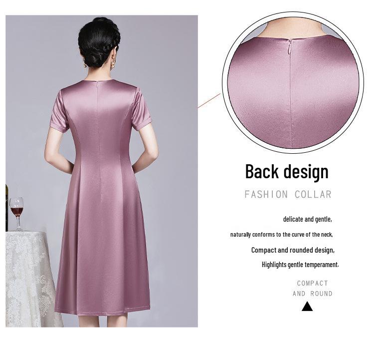 High-End Acetate Satin Summer Dress for Formal Events