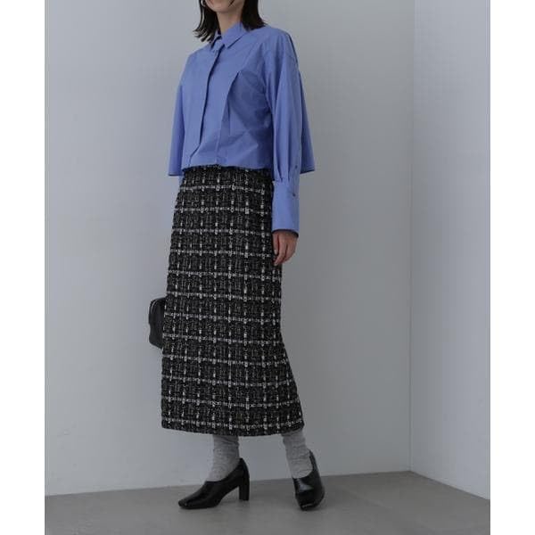 Natural Beauty Tweed Tight Skirt Size [N Basic] Lamé (S Line)