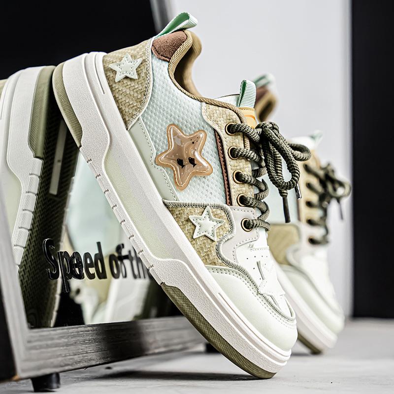 Men's Shoes Summer Trendy Breathable Anti Slip Small Star Sports Flat Shoes Student Youth Spring Versatile Casual Trendy Shoes
