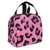Rosa Leopard Tierprint Isoliert Lunchtasche Kühltasche Wiederverwendbar Großer Tragetasche Brotdose Aufbewahrungstaschen für Lebensmittel Büro Reise