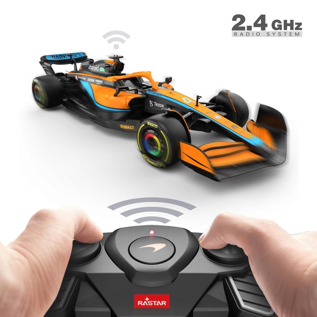 2022 McLaren Equation 1 Racing Car Rastar F1 McLaren MCL 36 Remote Control Model Car Toy, 118