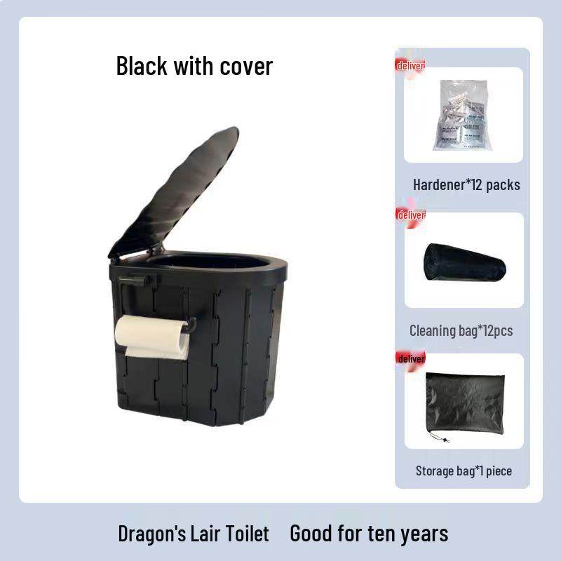 Portable Folding Car Toilet: Odor-Proof, Washable, Ideal for Outdoor Camping and Emergency Use