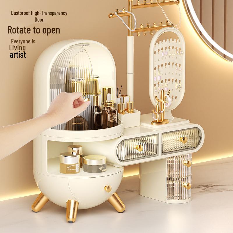 Large Capacity Dustproof Makeup Organizer Box for Women – Desktop Skincare Storage