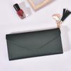 Women's Long Korean-Style Wallet with Heart Pendant and Tassel