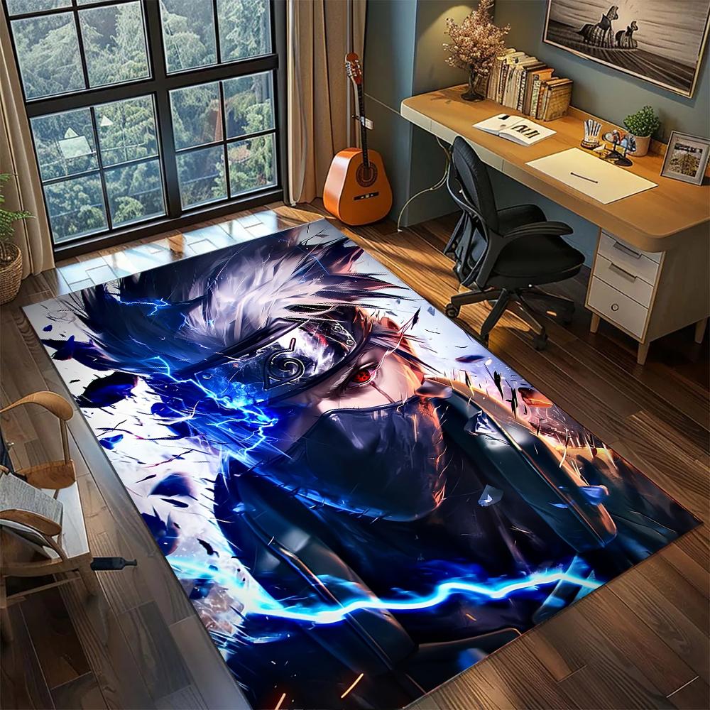 Kakashi Hatake Hidden Leaf Village Hero Rug Carpet Large Area Rug Non Slip Washable Floor Mat Gamer Room Bedroom Home Decor