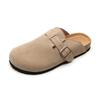 Sandales à Talon Épais Pantoufles Semelle en Bois Souple Demi-Chaussons Couvre-Pieds Sabots d'Été pour Femmes Boucle Daim Support de Voûte Plantaire Liège
