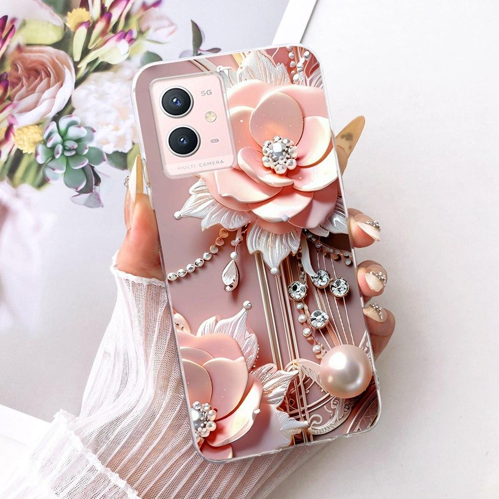 For Vivo Y33s 5G Clear Case Aesthetic Luxury Cute Cat Fashion Butterfly Funny Painted Casing For Vivo V2166A