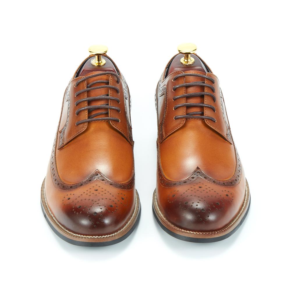 Mode 2024 Vintage Italienisch Hochwertiges Echtes Leder Brogue-Stil Derby Kleid Business Party Alltag Kleiderschuhe für Herren