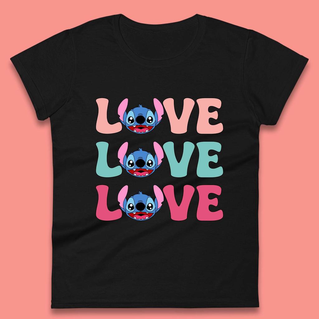 Stitch Love Valentines Womens T-Shirt Mens Tops Tees Unisex