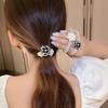 Luxury Pearl Cubic Flower Hair Scrunchie (2 Pieces)