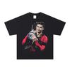 Camiseta Casual de Algodão Preta Estilosa com Gráfico de Troféu de Cristiano Ronaldo Portugal para Mulheres e Homens