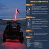 2PCS 4FT 12V Led Flag Light Waterproof Remote Control RGB Color Changing Light Off-road ATV LED Flagpole Light For UTV ATV RZR