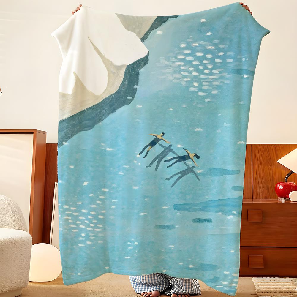 Artist Q-Quentin M-Monge Throw Flannel Throw Blanket, Lightweight Cozy, Durable Washable Cute Cool