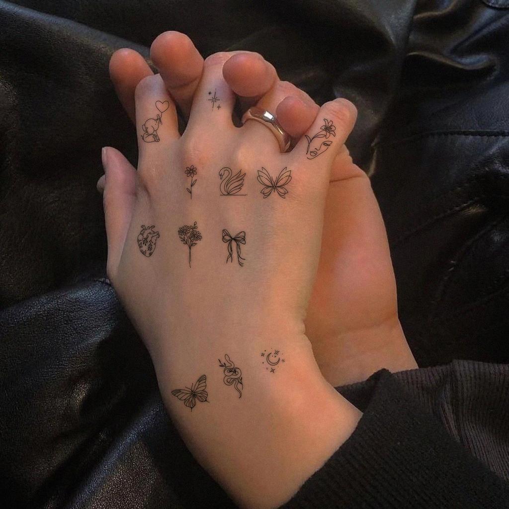 Kleines Muster Einfaches Finger-Tattoo-Aufkleber Hohes Gefühl Babes Einfacher Persönlichkeits-Tattoo-Aufkleber