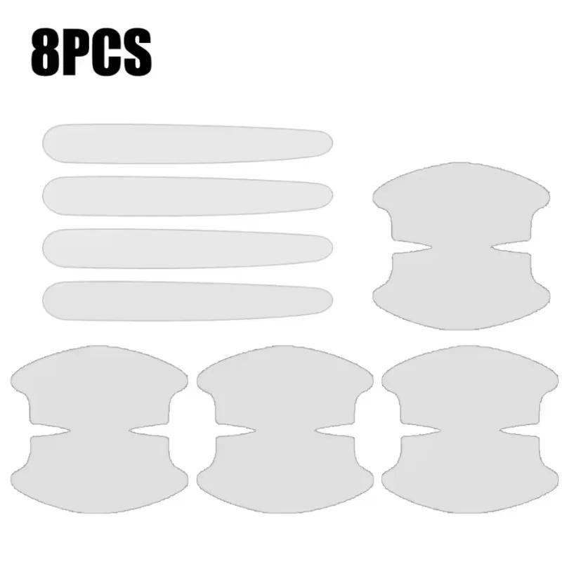 8Pcs TPU Car Door Bowl Anti-scratch Sticker Clear Door Bowl Handle Protection Sticker Paint Surface Film Car Accessories Decals