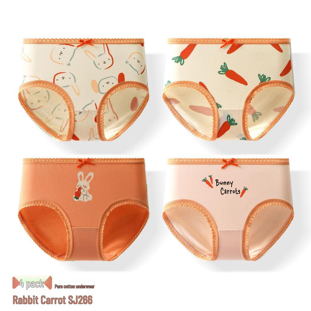 Baby Girls' Cute Cartoon Print Cotton Underpants - Breathable Bow Design for Infants and Toddlers