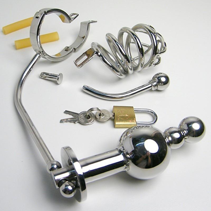 Male Chastity Belt Stainless Steel Cage Ring Kink Rings
