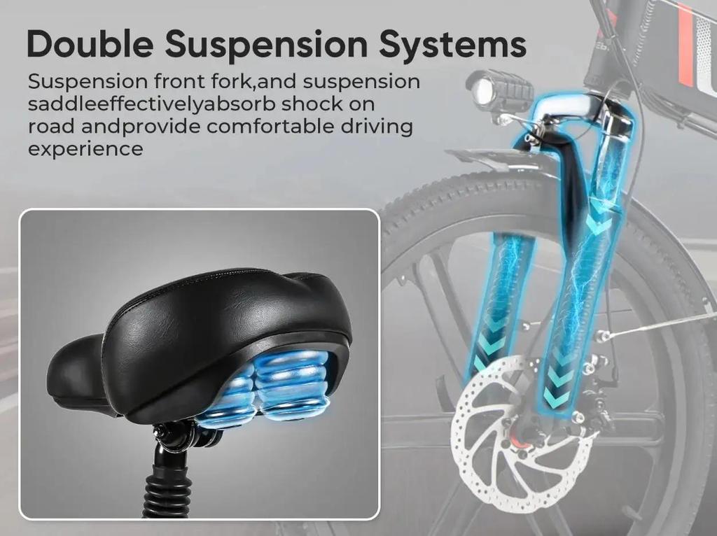 Ebike SAMEBIKE 20LVXD30-II Foldable Electric Bicycle for Adults 20 inch City E-bike with 48V 10.4Ah Removable Battery