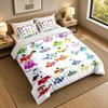 3Pcs Bedding SetAlphablocks Soft Bed Sheet and Two Pillowcases Home Bedroom Decor