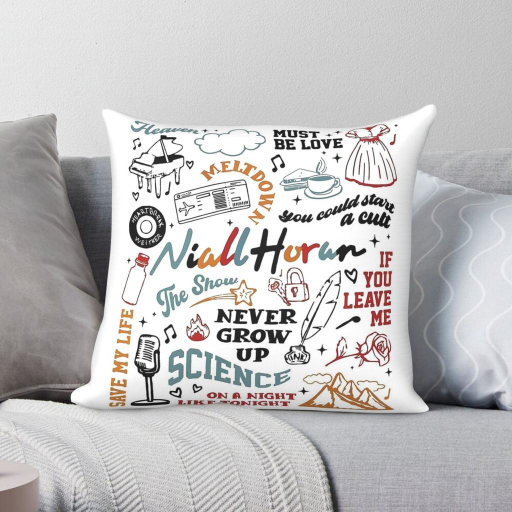 The Show Album Square Pillowcase Polyester Linen Velvet Pattern Zip Decorative Throw Pillow Case Car Cushion Cover x