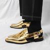 Men's Sandals 46 Large Size Summer New Breathable Leather Shoes Fashion British Style Glossy Leather Sandals Can Be
