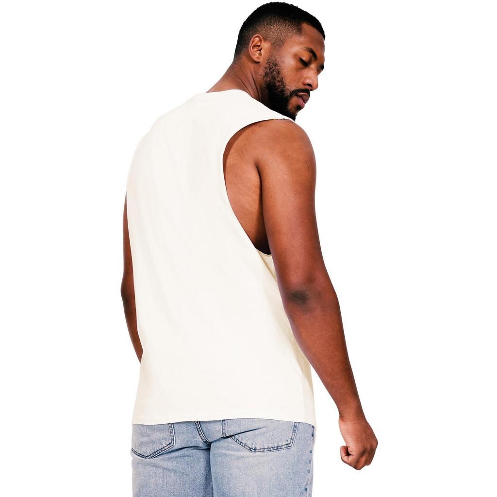 Casual Classics Canotta alta da uomo in cotone filato ad anelli con bordo grezzo