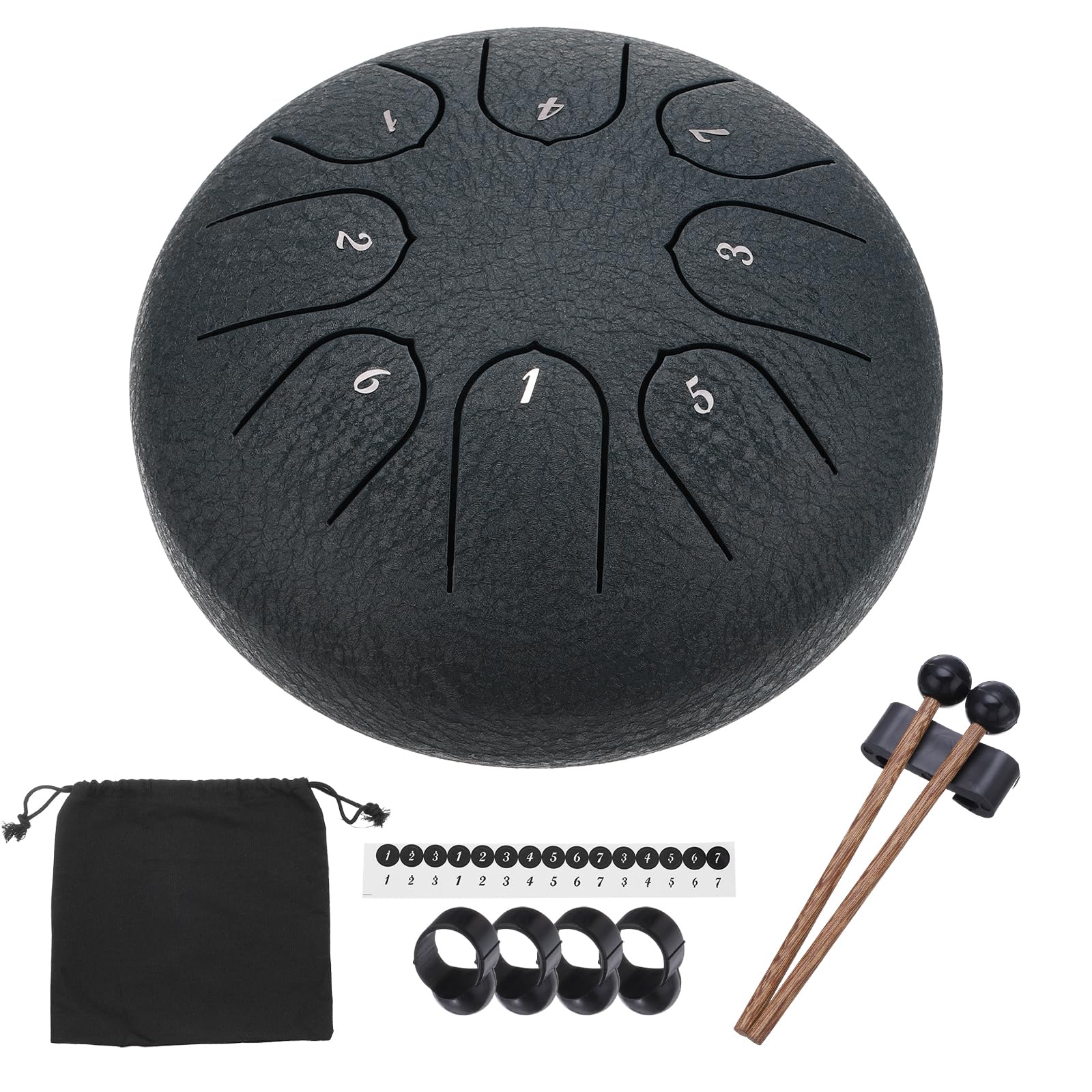 

uxcell Стальной язычковый барабан, 6 дюймов 8 нот Стальной ручной барабан с сумкой, палочками и нотами, беззаботный для йоги, медитации и кемпинга (Темно-синий)