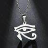 The Eye of Horus Pendant Necklace for Women Men Amulet Ancient Egypt Stainless Steel Jewelry Gift