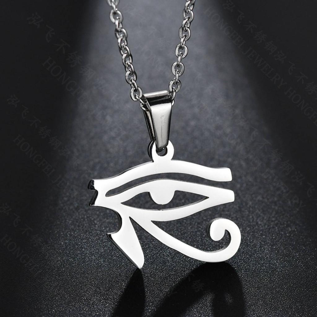 The Eye of Horus Pendant Necklace for Women Men Amulet Ancient Egypt Stainless Steel Jewelry Gift