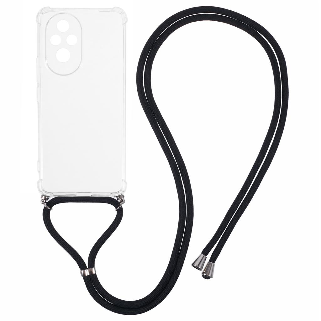 Für Honor 200 5G Klare Hülle Sturzschutz Weiche TPU Handyhülle mit Lanyard